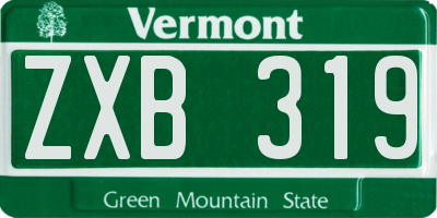 VT license plate ZXB319