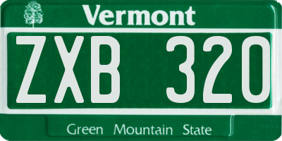 VT license plate ZXB320