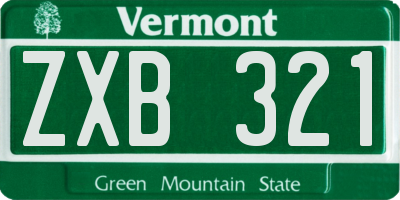 VT license plate ZXB321