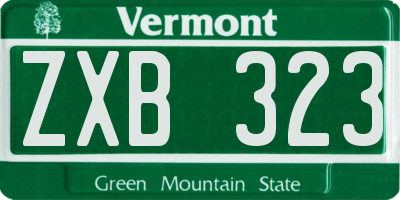 VT license plate ZXB323