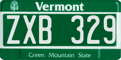 VT license plate ZXB329