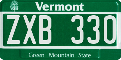 VT license plate ZXB330