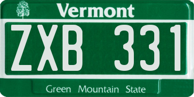 VT license plate ZXB331