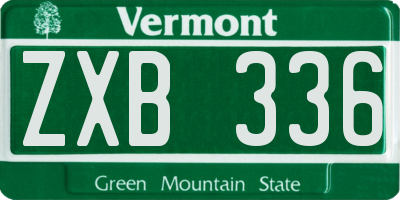 VT license plate ZXB336