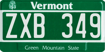 VT license plate ZXB349