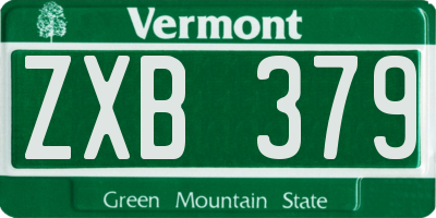 VT license plate ZXB379