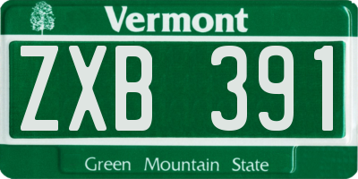 VT license plate ZXB391