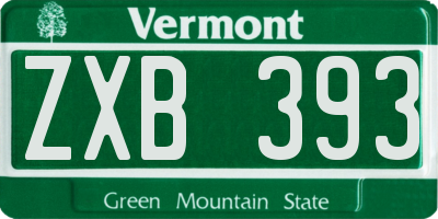 VT license plate ZXB393