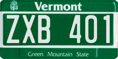 VT license plate ZXB401