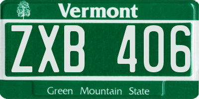 VT license plate ZXB406