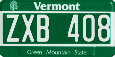 VT license plate ZXB408