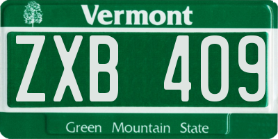 VT license plate ZXB409