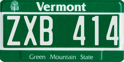 VT license plate ZXB414