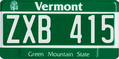 VT license plate ZXB415
