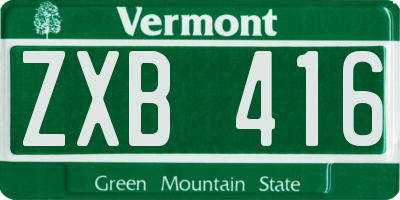 VT license plate ZXB416