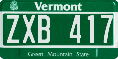 VT license plate ZXB417
