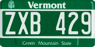 VT license plate ZXB429