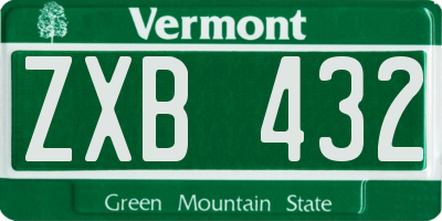 VT license plate ZXB432