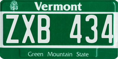 VT license plate ZXB434