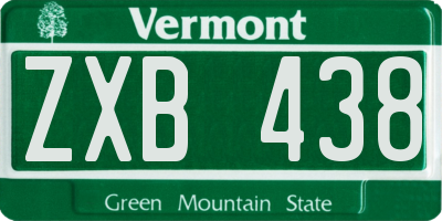 VT license plate ZXB438