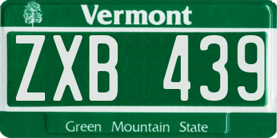 VT license plate ZXB439