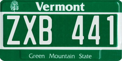 VT license plate ZXB441