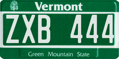 VT license plate ZXB444