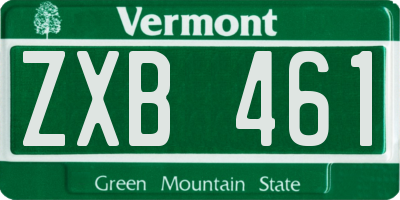 VT license plate ZXB461