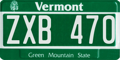 VT license plate ZXB470