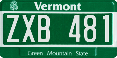 VT license plate ZXB481
