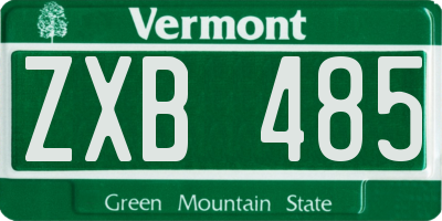 VT license plate ZXB485
