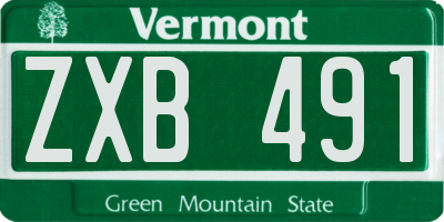 VT license plate ZXB491