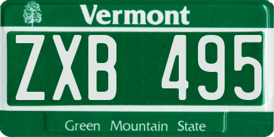 VT license plate ZXB495