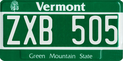 VT license plate ZXB505