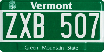 VT license plate ZXB507