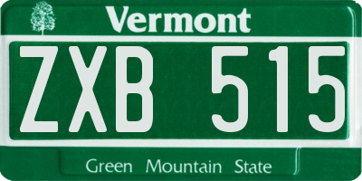 VT license plate ZXB515