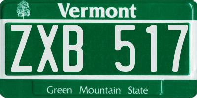 VT license plate ZXB517
