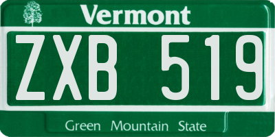 VT license plate ZXB519