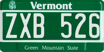 VT license plate ZXB526