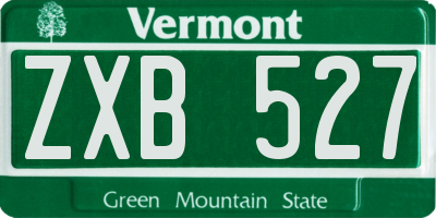 VT license plate ZXB527