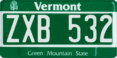 VT license plate ZXB532