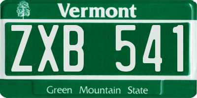 VT license plate ZXB541