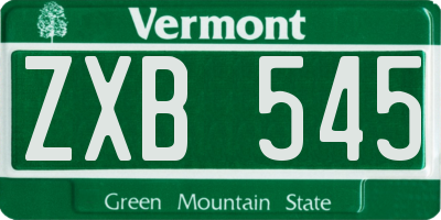 VT license plate ZXB545
