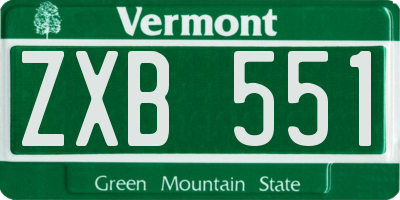 VT license plate ZXB551