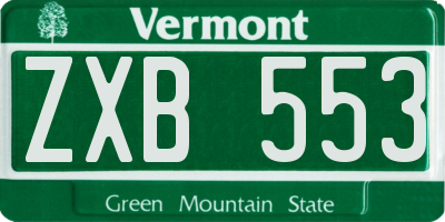 VT license plate ZXB553