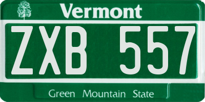 VT license plate ZXB557