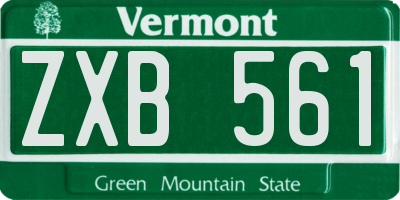 VT license plate ZXB561