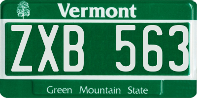 VT license plate ZXB563
