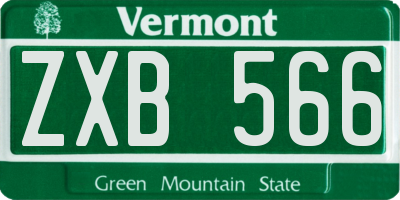VT license plate ZXB566