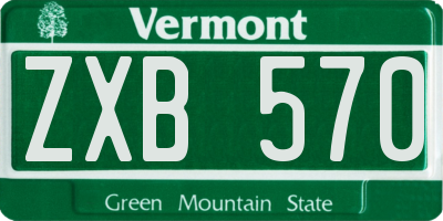 VT license plate ZXB570